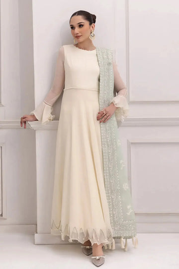 Alizeh | Formals Collection | Off White Dress 3 piece - RTW1007 by Alizeh - Designer Dress - Type: Formal - Available at Sana Yasir - 100% Original