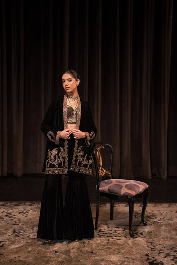 Ammara Khan | Rendezvous Velvet | Gilded Garden Statement Jacket set (D-08) by Ammara Khan - Designer Dress - Type: Ladies Clothes - Available at Sana Yasir - 100% Original