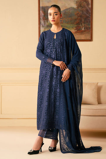 Cross Stitch | Luxe Atelier 25 | INDIGO BLUE by Cross Stitch - Designer Dress - Type: Ladies Clothes - Available at Sana Yasir - 100% Original