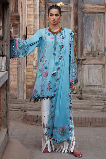 Elan | Luxury Lawn 25 | ISLA BLEU (EL25-11 A) by Elan - Designer Dress - Type: Ladies Clothes - Available at Sana Yasir - 100% Original