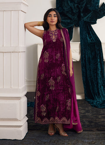 Farah Talib Aziz | Velvets The After Party | CHANTELLE SHIRT AND DUPATTA by Farah Talib Aziz - Designer Dress - Type: Ladies Clothes - Available at Sana Yasir - 100% Original