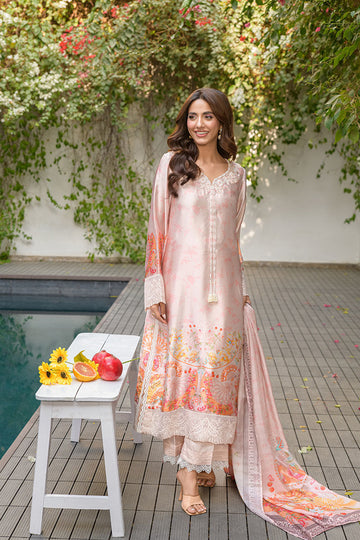 Fatima Khan | Eid Digital Silk Prints | Oriental Peach by Fatima Khan - Designer Dress - Type: Ladies Clothes - Available at Sana Yasir - 100% Original