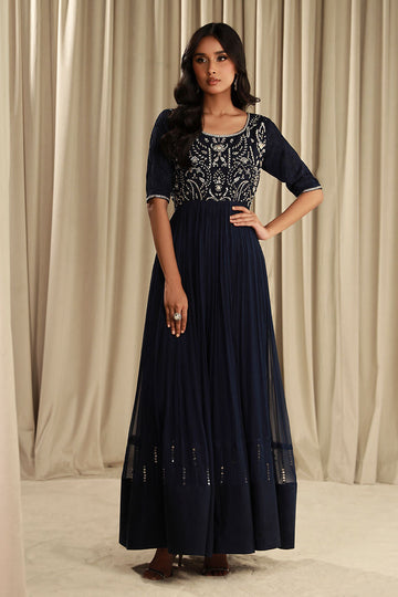 Fatima Khan | Sahar Luxe | TWILIGHT NAVY by Fatima Khan - Designer Dress - Type: Ladies Clothes - Available at Sana Yasir - 100% Original