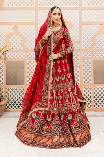 Maria B | Bridal Couture | Deep Red MC-907 by Maria B - Designer Dress - Type: Ladies Clothes - Available at Sana Yasir - 100% Original