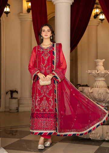 Strawberry | Rimjhim Chiffon Collection | FLS-RJ-007 by Strawberry - Designer Dress - Type: Formal - Available at Sana Yasir - 100% Original
