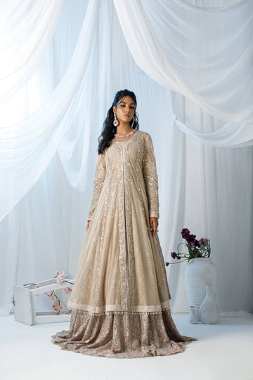 Wahaj M Khan | Zohra Drop 2 Formals | Net Ivory Zohra Jacket by Wahaj M.Khan - Designer Dress - Type: Ladies Clothes - Available at Sana Yasir - 100% Original