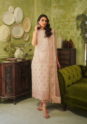 Zarqash | Tresor Luxury Lawn 24 | ZQT 003 FLORA by Zarqash - Designer Dress - Type: Luxury - Available at Sana Yasir - 100% Original