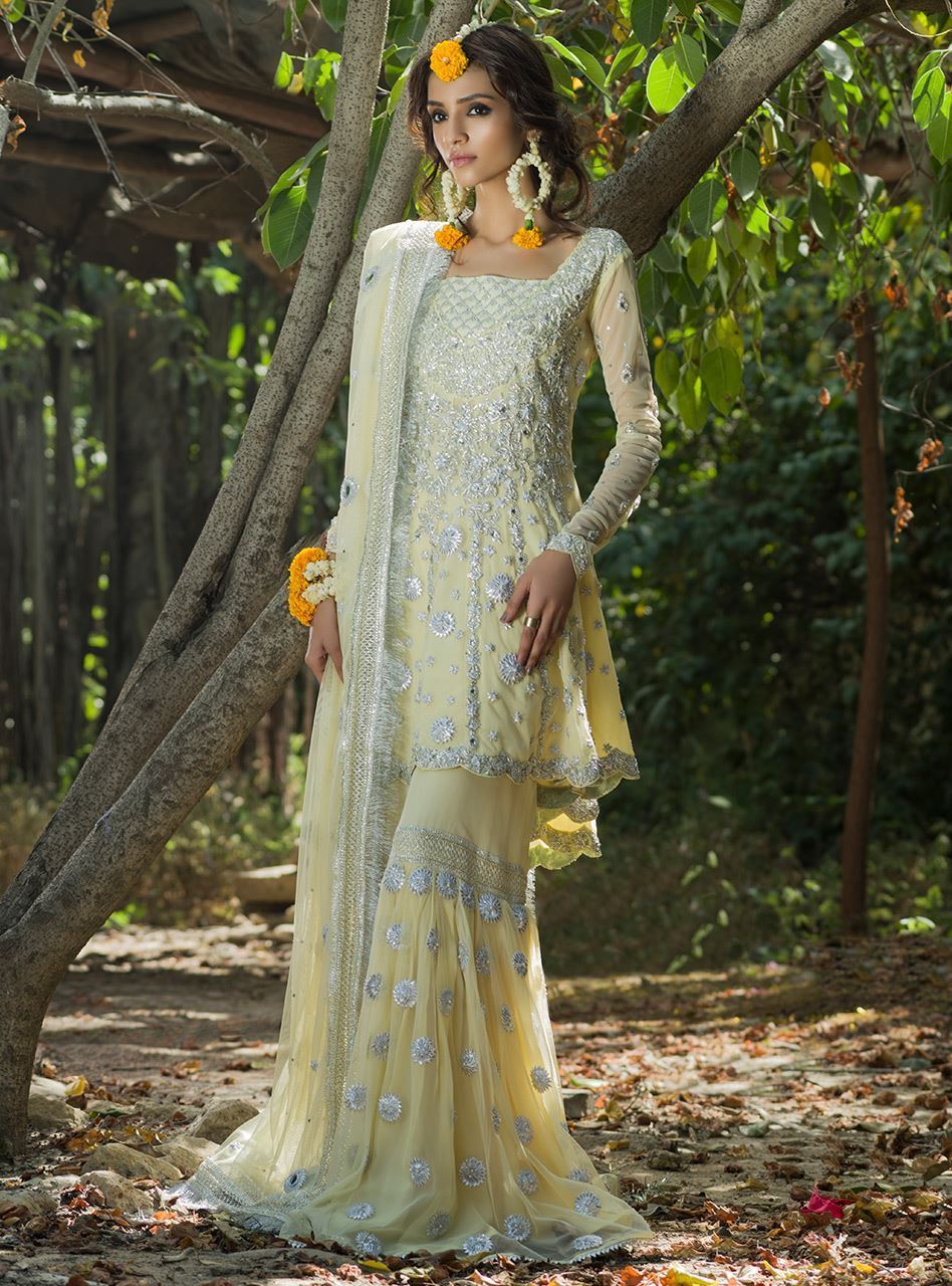 Zainab Chottani | Semi Formals | LEMON YELLOW by Zainab Chottani - Designer Dress - Type: Ladies Clothes - Available at Sana Yasir - 100% Original