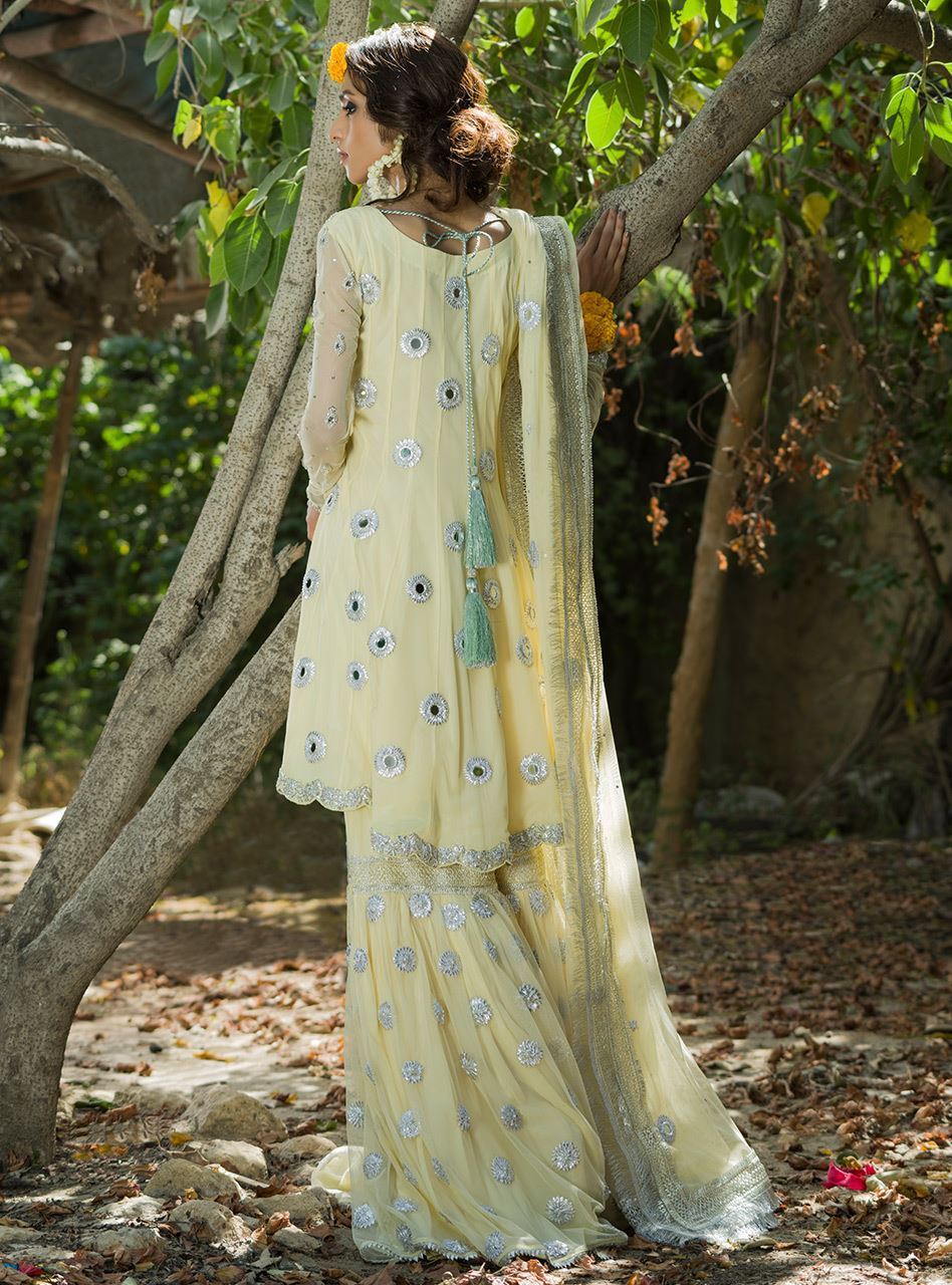 Zainab Chottani | Semi Formals | LEMON YELLOW by Zainab Chottani - Designer Dress - Type: Ladies Clothes - Available at Sana Yasir - 100% Original