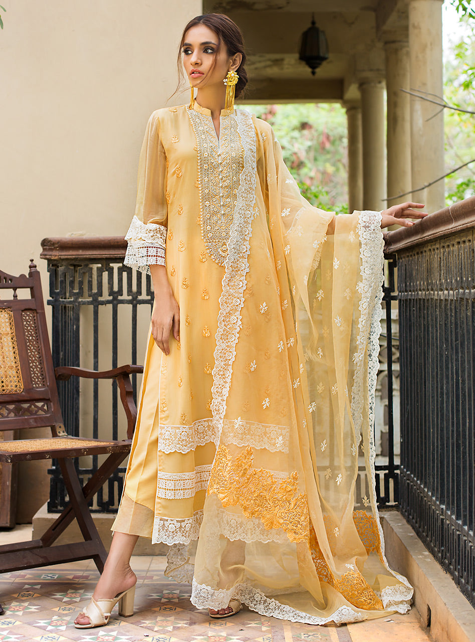 Zainab Chottani | Luxury Pret | YELLOW PETALS by Zainab Chottani - Designer Dress - Type: Ladies Clothes - Available at Sana Yasir - 100% Original