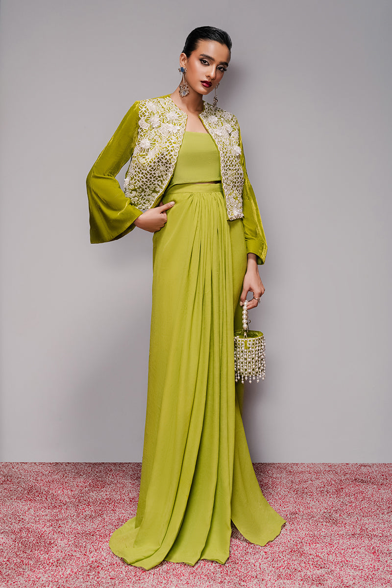 Haute Form | Rose Winter Plush | Breathing Neon by Haute Form - Designer Dress - Type: Ladies Clothes - Available at Sana Yasir - 100% Original