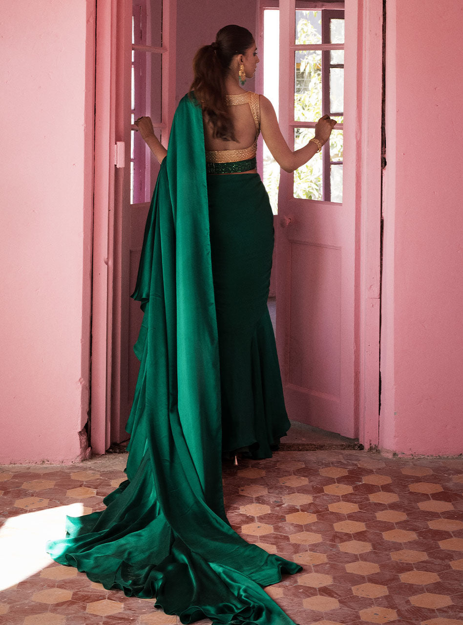 Zainab Chottani | Semi Formals | EMERALD TAUPE by Zainab Chottani - Designer Dress - Type: Ladies Clothes - Available at Sana Yasir - 100% Original