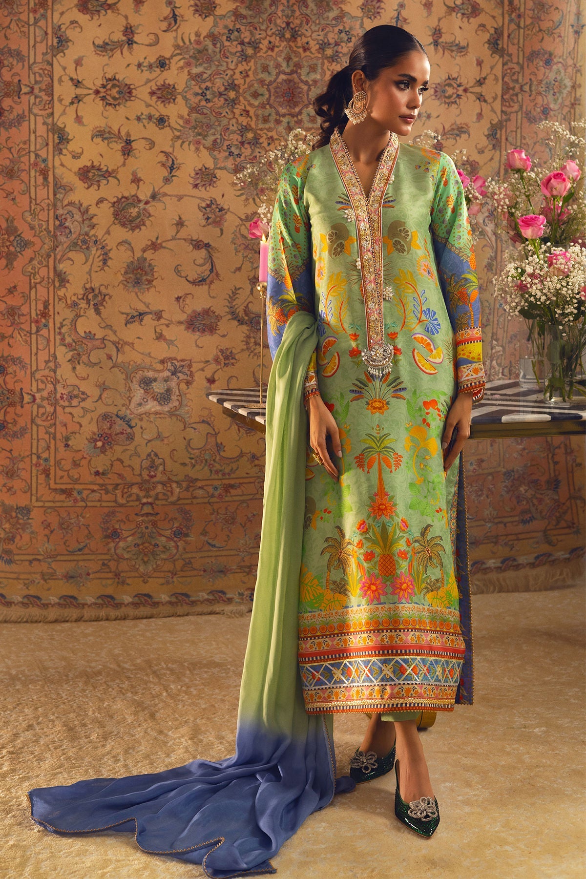 Annus Abrar | Lime Luxe Silk | Limya