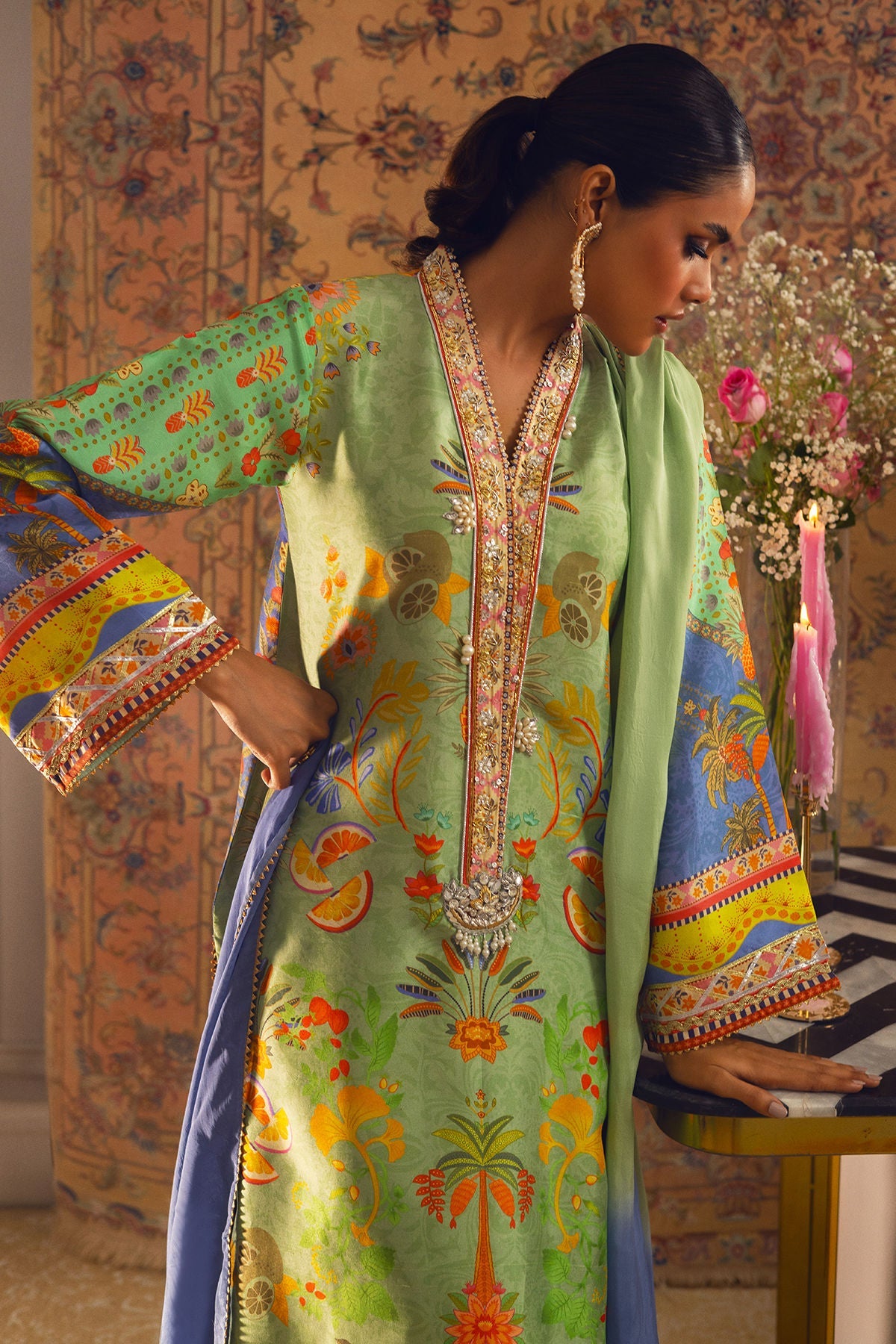 Annus Abrar | Lime Luxe Silk | Limya