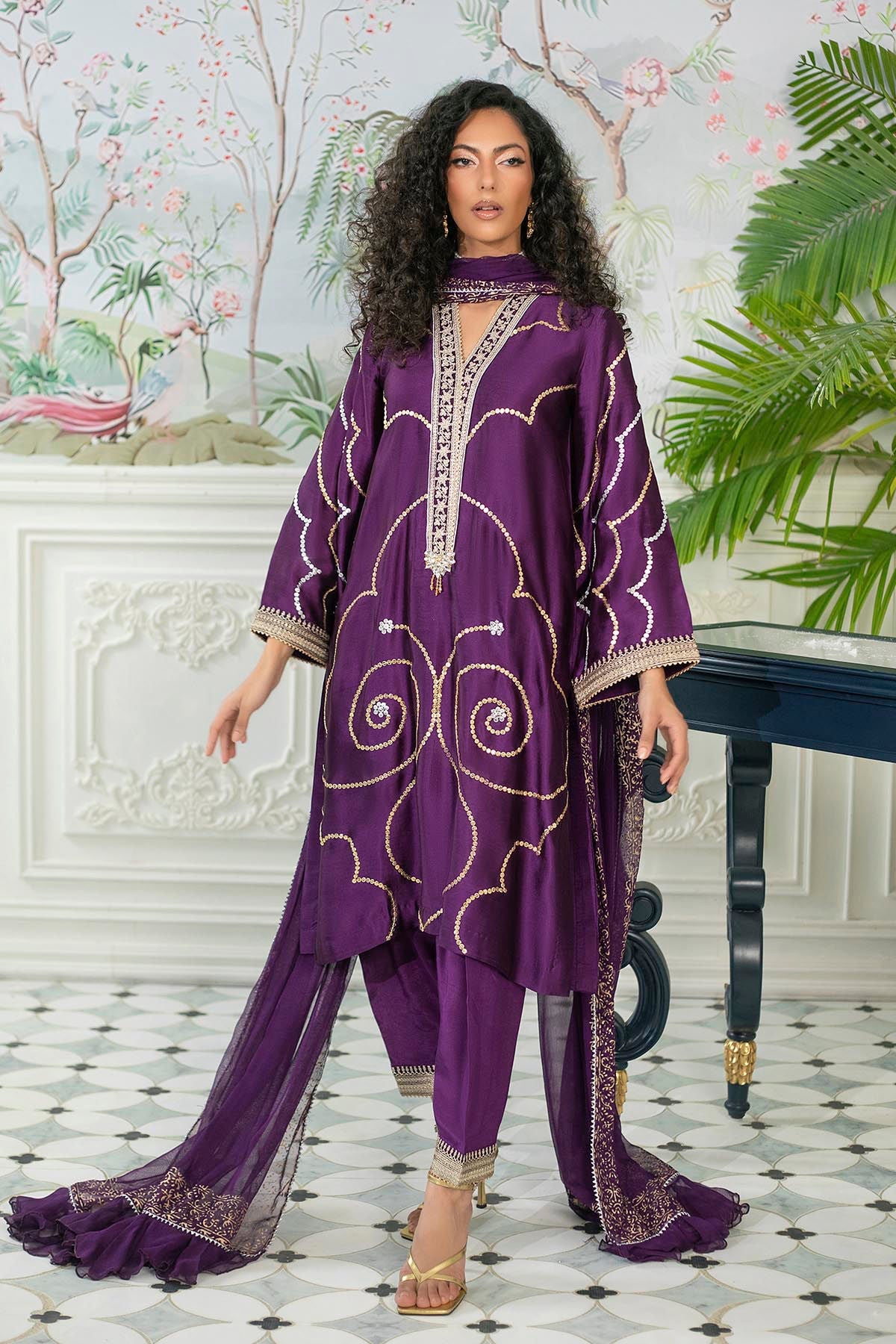 Annus Abrar | Sehr Eid Luxe | Izali Aubergine