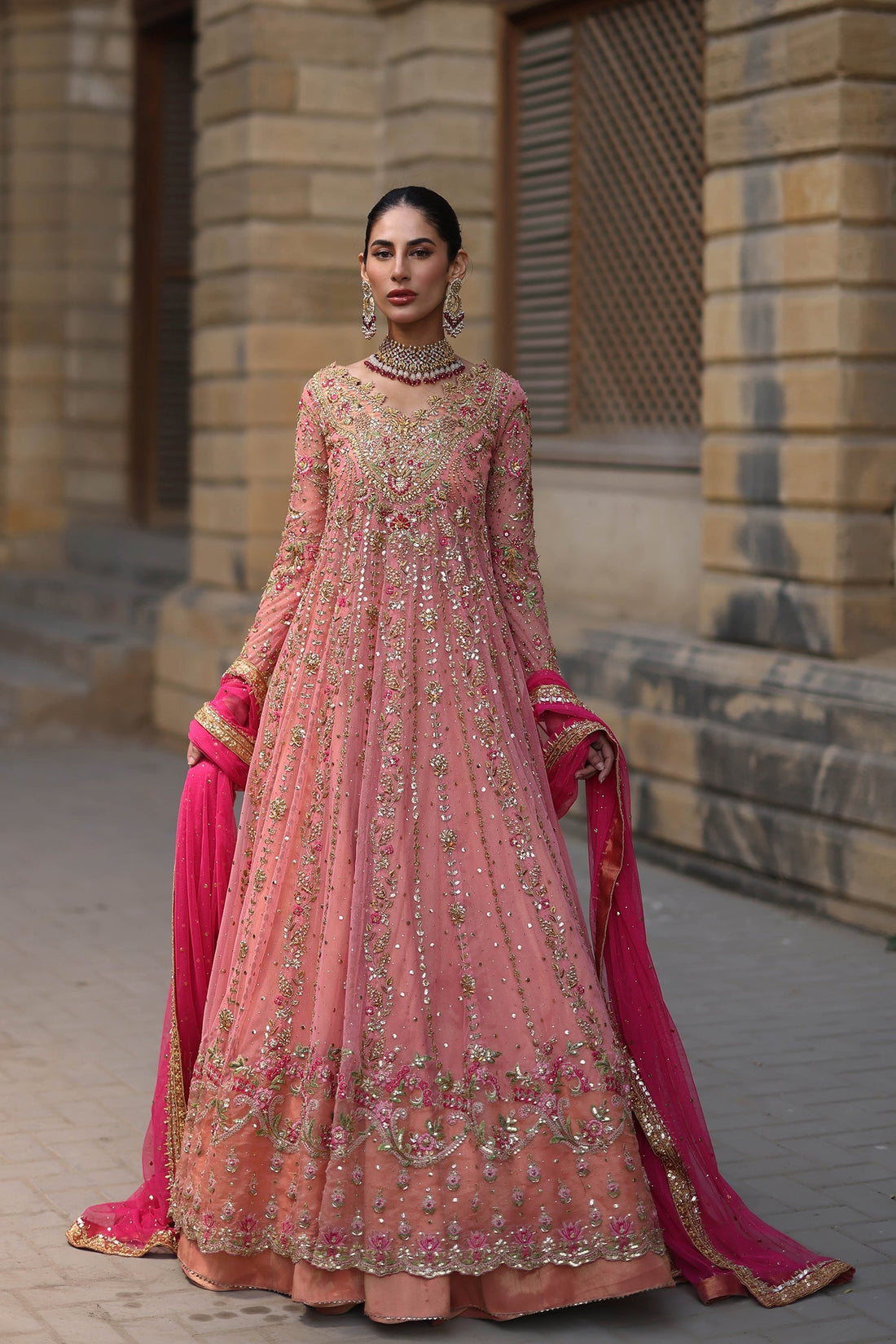 Mina Hasan | Formal Wedding Dresses | MHC-1083 by Mina Hasan - Designer Dress - Type: Ladies Clothes - Available at Sana Yasir - 100% Original