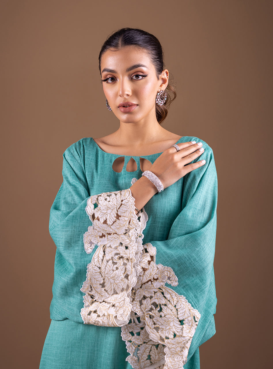 Zainab Chottani | Semi Formals | BLUE BLOSSOM by Zainab Chottani - Designer Dress - Type: Ladies Clothes - Available at Sana Yasir - 100% Original