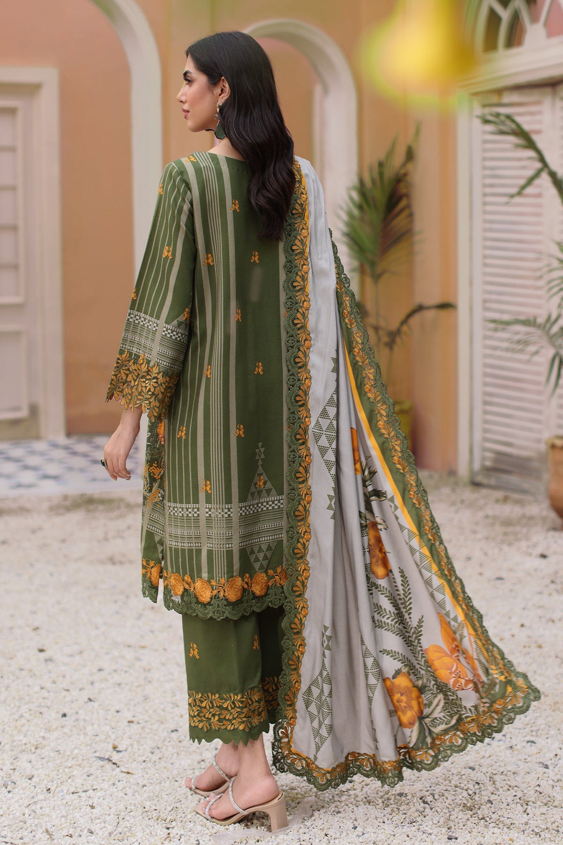 Charizma | Sheen Embroidered Linen Shawl | SHW4-07 by Charizma - Designer Dress - Type: Ladies Clothes - Available at Sana Yasir - 100% Original