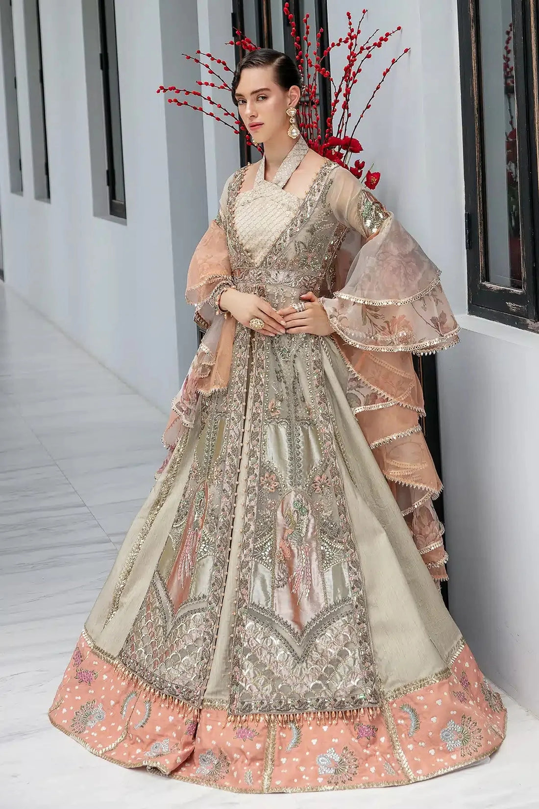 AJR Couture | Bridal Couture'23 | Cherryline by AJR Couture - Designer Dress - Type: Bridal - Available at Sana Yasir - 100% Original