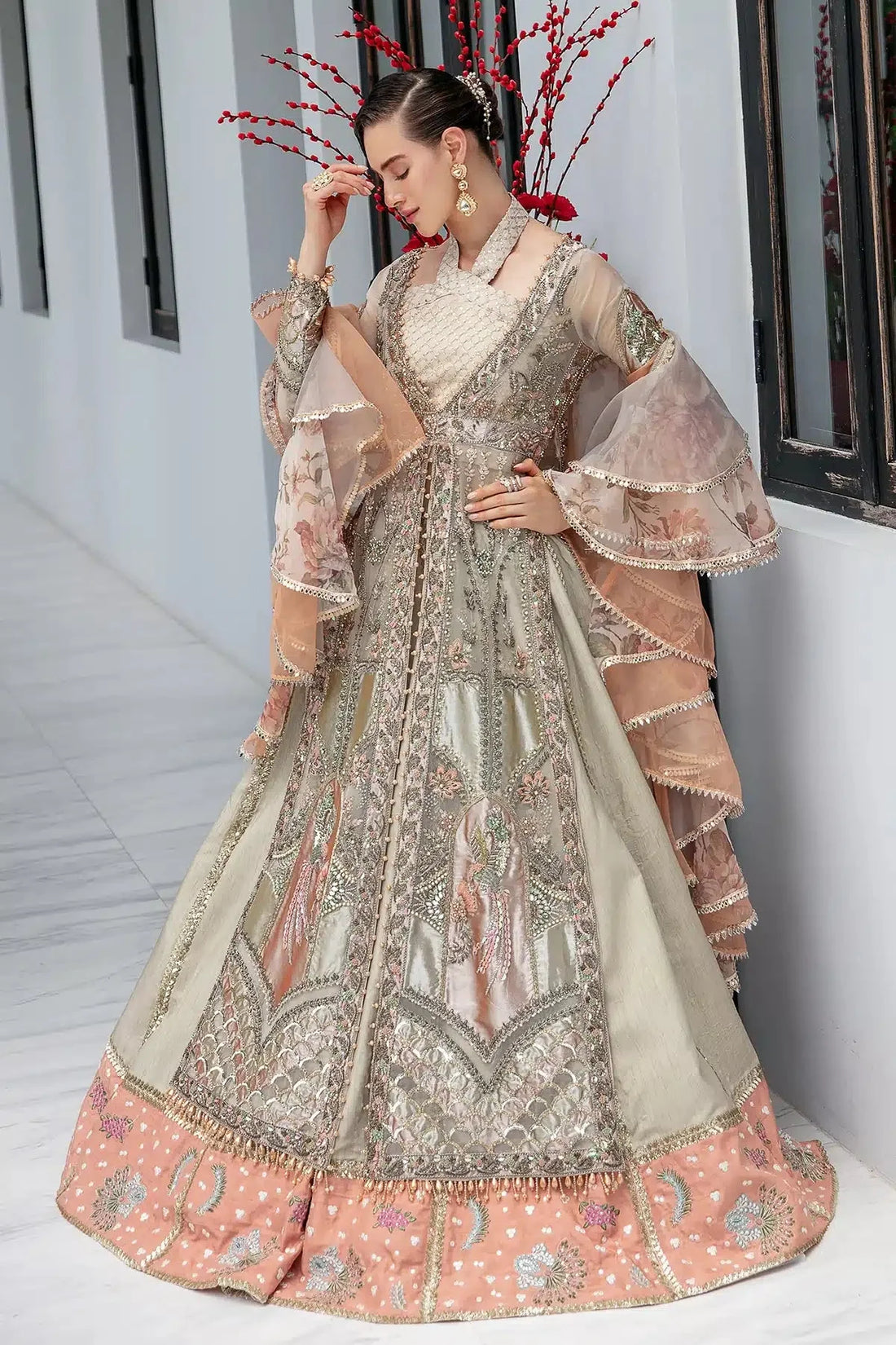 AJR Couture | Bridal Couture'23 | Cherryline by AJR Couture - Designer Dress - Type: Bridal - Available at Sana Yasir - 100% Original