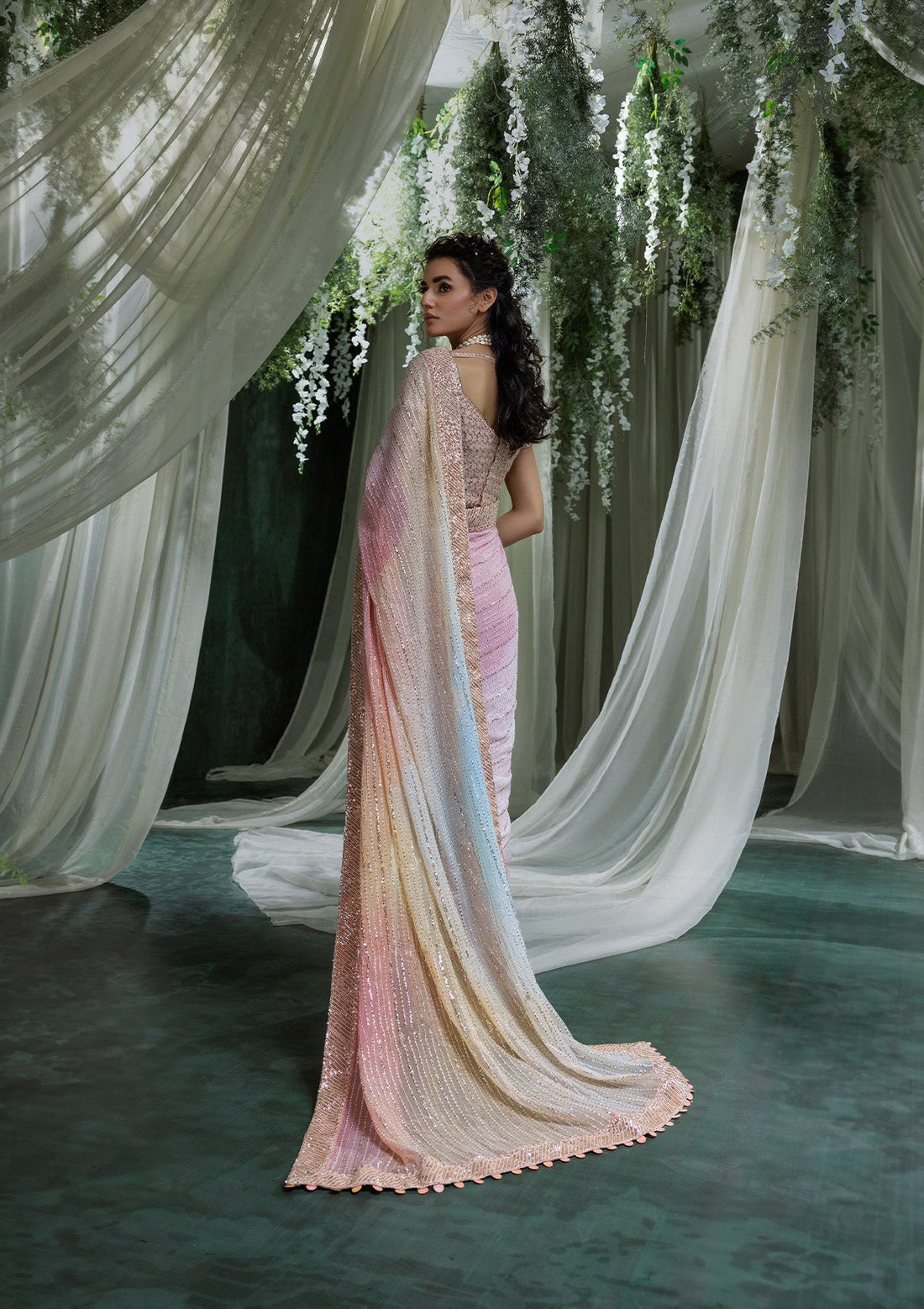 Aik Atelier | Sari Edit 2024 | SARI EDIT '24 VOL. 1 - LOOK 07 by Aik Atelier - Designer Dress - Type: Ladies Clothes - Available at Sana Yasir - 100% Original