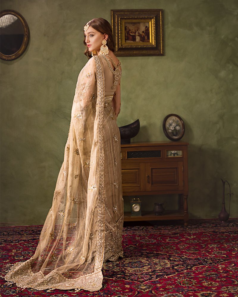 Ain | Aroosh Luxury Formals 24 | AR-82 NAZNEEN (Gold) by AIN - Designer Dress - Type: Bridal - Available at Sana Yasir - 100% Original