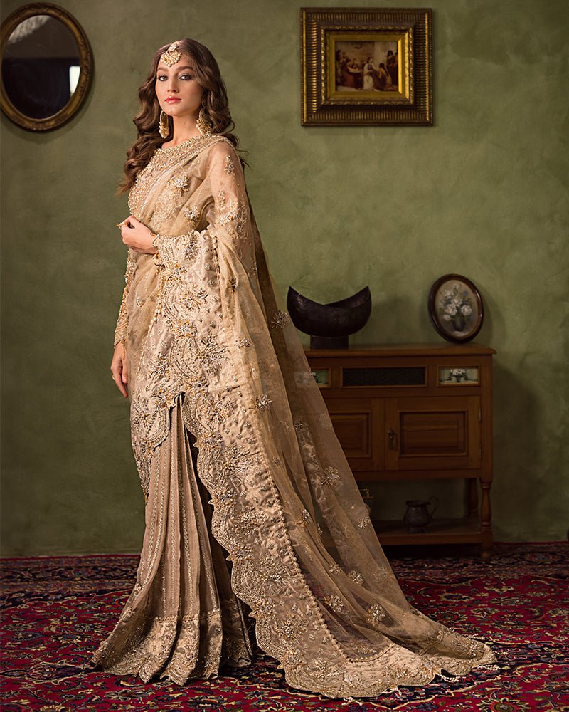Ain | Aroosh Luxury Formals 24 | AR-82 NAZNEEN (Gold) by AIN - Designer Dress - Type: Bridal - Available at Sana Yasir - 100% Original