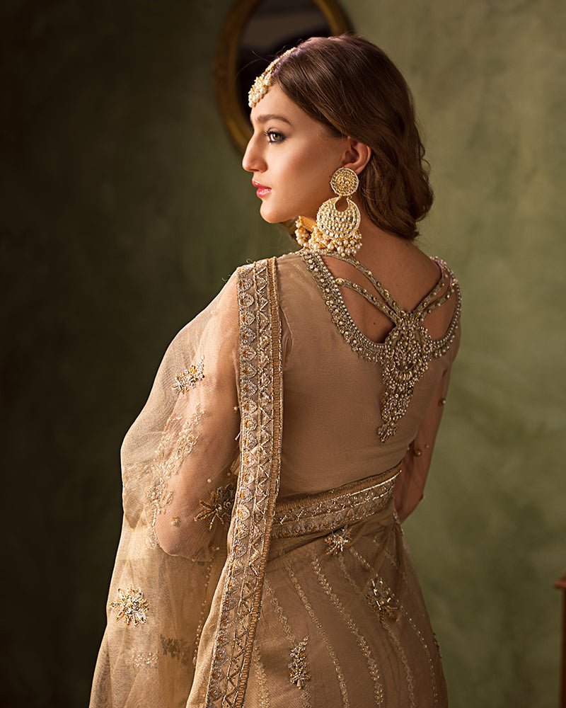 Ain | Aroosh Luxury Formals 24 | AR-82 NAZNEEN (Gold) by AIN - Designer Dress - Type: Bridal - Available at Sana Yasir - 100% Original