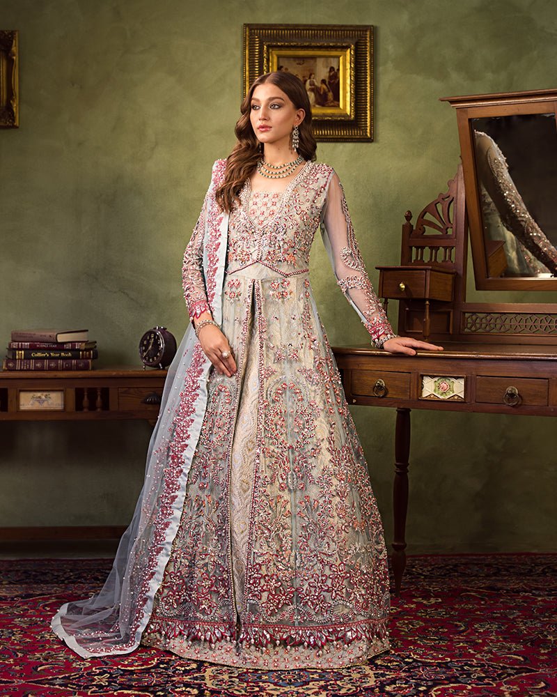 Ain | Aroosh Luxury Formals 24 | AR-93 ALEESHA (Ice Grey) by AIN - Designer Dress - Type: Bridal - Available at Sana Yasir - 100% Original