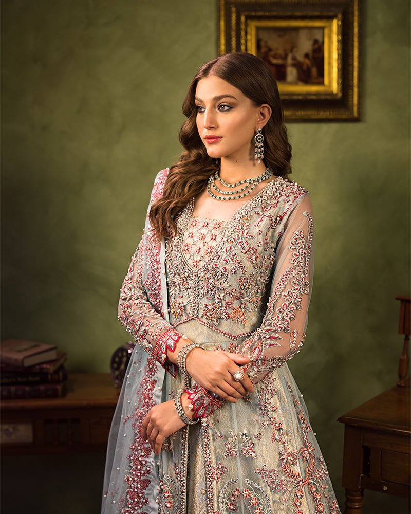 Ain | Aroosh Luxury Formals 24 | AR-93 ALEESHA (Ice Grey) by AIN - Designer Dress - Type: Bridal - Available at Sana Yasir - 100% Original