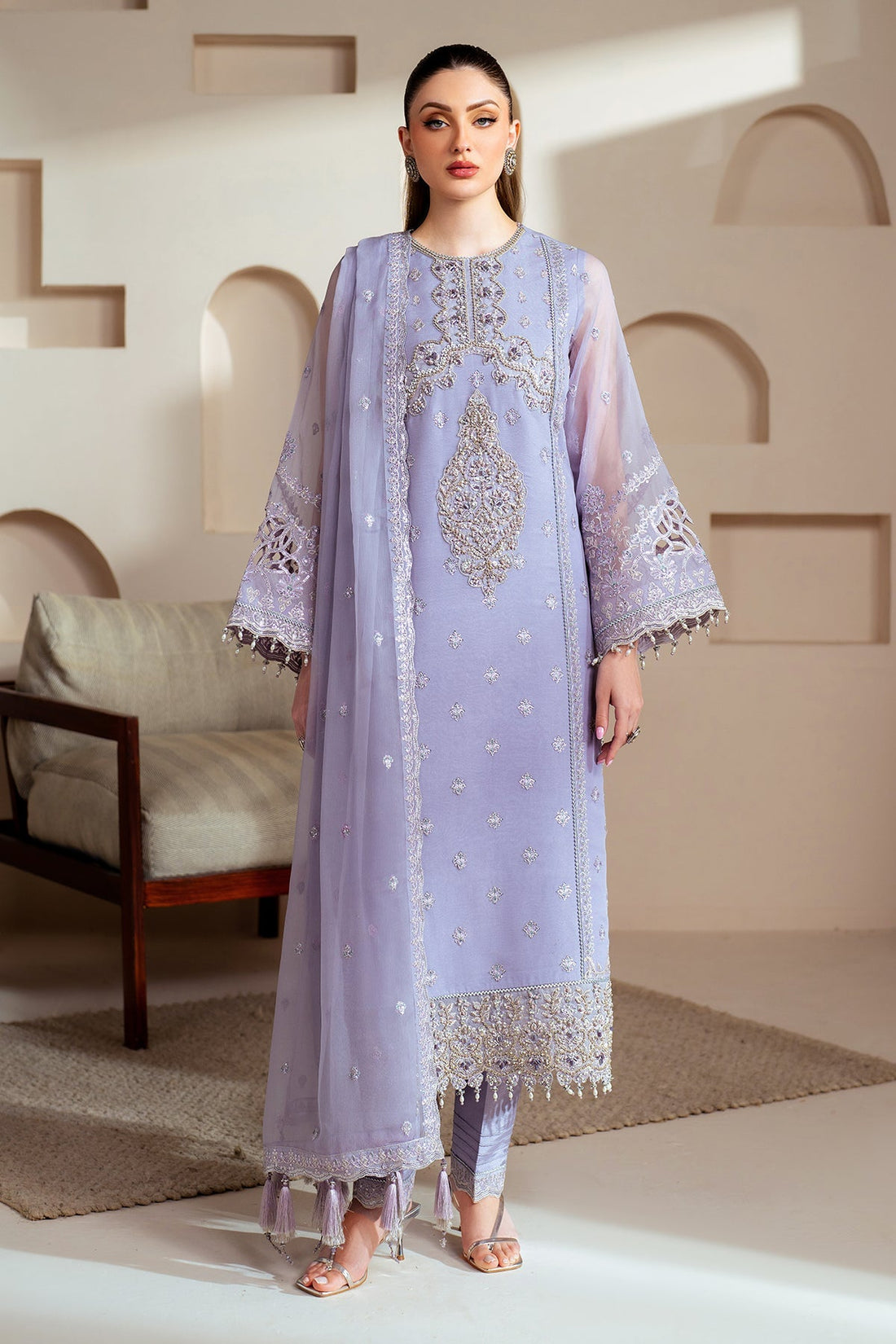 Alizeh | Aymal Chiffon | AF-BHM-4041-Marine by Alizeh - Designer Dress - Type: Ladies Clothes - Available at Sana Yasir - 100% Original