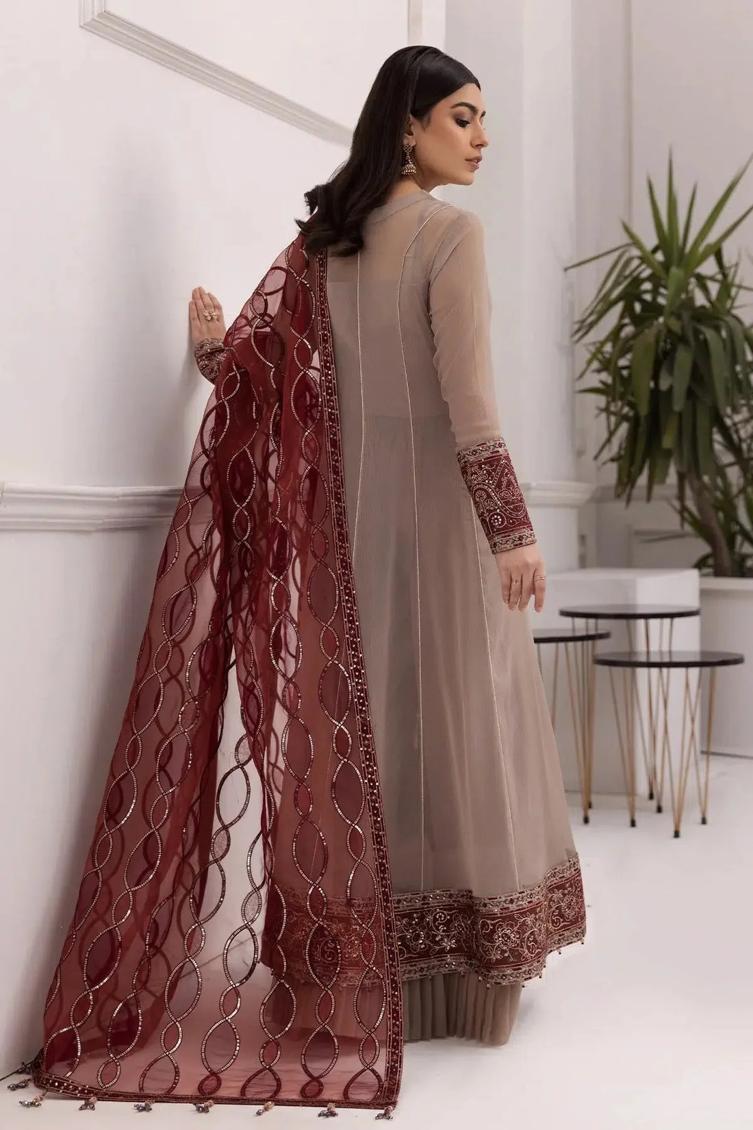 Alizeh | Formals Collection | Beige Dress 3 piece - RTW1010 by Alizeh - Designer Dress - Type: Formal - Available at Sana Yasir - 100% Original