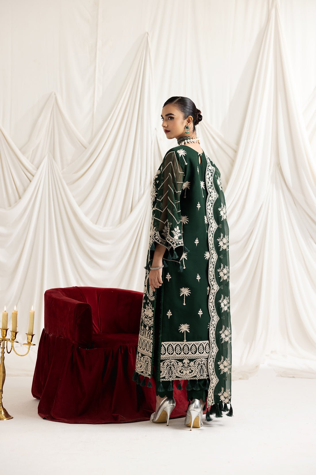 Alizeh | Formals Collection | Clara B (GREEN) by Alizeh - Designer Dress - Type: Formal - Available at Sana Yasir - 100% Original