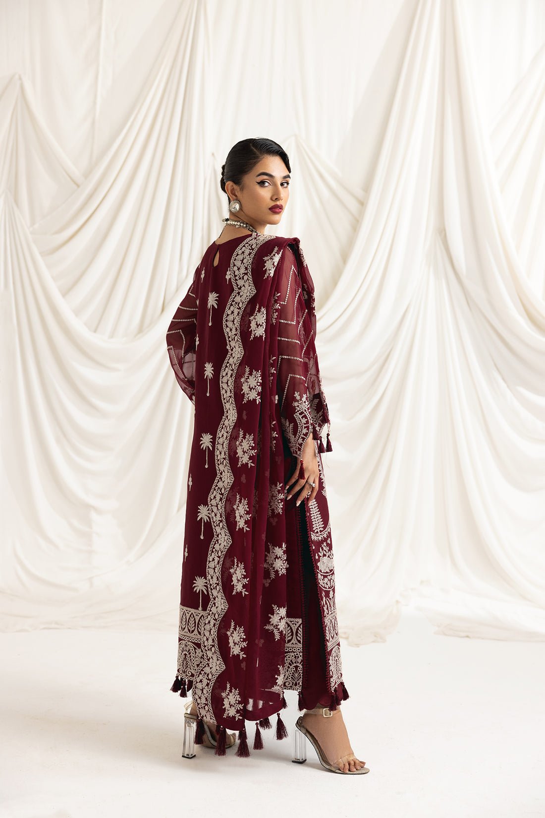 Alizeh | Formals Collection | Clara C (MAROON) by Alizeh - Designer Dress - Type: Formal - Available at Sana Yasir - 100% Original