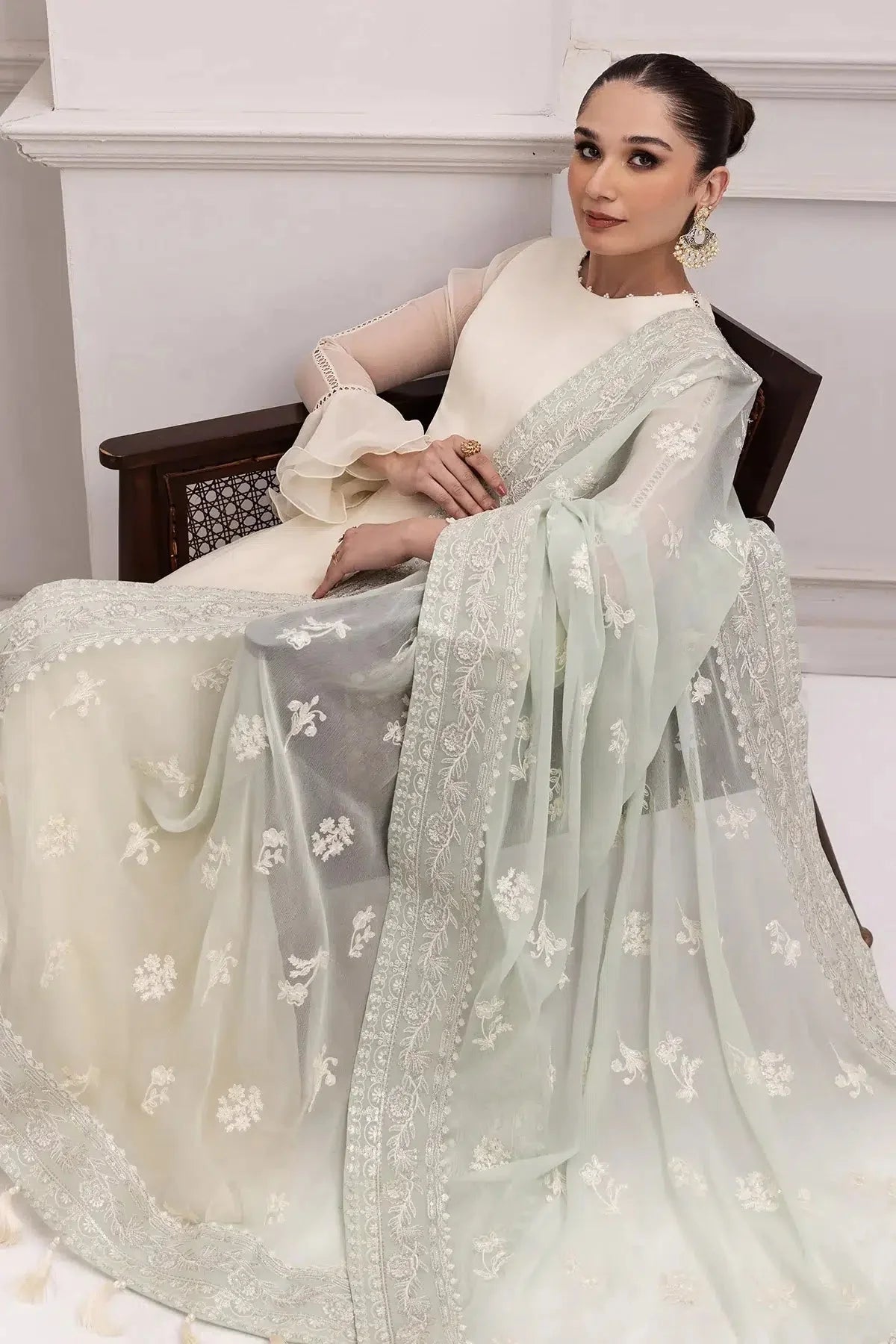 Alizeh | Formals Collection | Off White Dress 3 piece - RTW1007 by Alizeh - Designer Dress - Type: Formal - Available at Sana Yasir - 100% Original