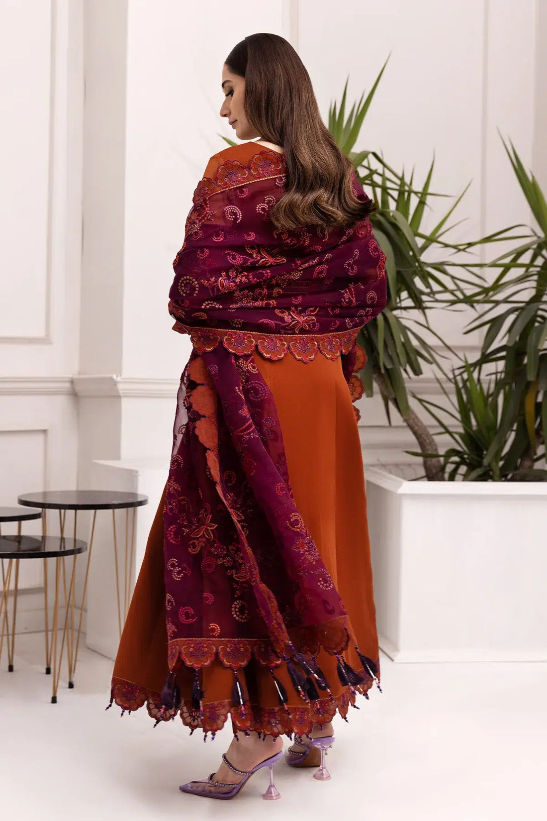 Alizeh | Formals Collection | Rust Dress 3 piece - RTW1011 by Alizeh - Designer Dress - Type: Formal - Available at Sana Yasir - 100% Original