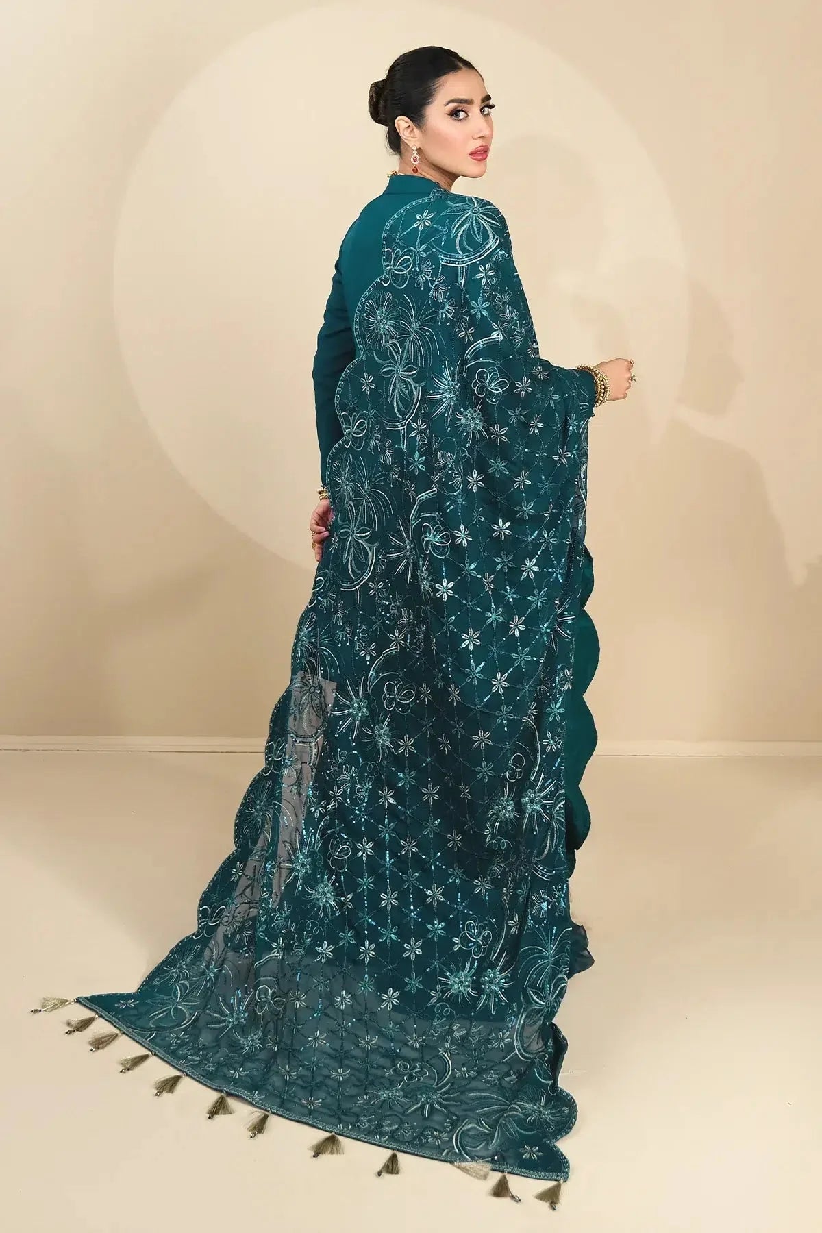 Alizeh | Formals Collection | Sea Green Peplum 3 piece - RTW1015 by Alizeh - Designer Dress - Type: Formal - Available at Sana Yasir - 100% Original