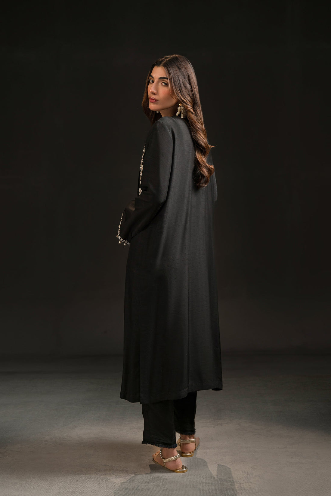 Ammara Khan | Glitz Luxury Pret 24 | BLACK EVENING WEAR SET (D-05) by Ammara Khan - Designer Dress - Type: Luxury - Available at Sana Yasir - 100% Original