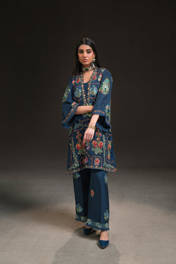 Ammara Khan | Glitz Luxury Pret 24 | COLOUR BLOOM FESTIVE MATCHING SET (D-16) by Ammara Khan - Designer Dress - Type: Luxury - Available at Sana Yasir - 100% Original
