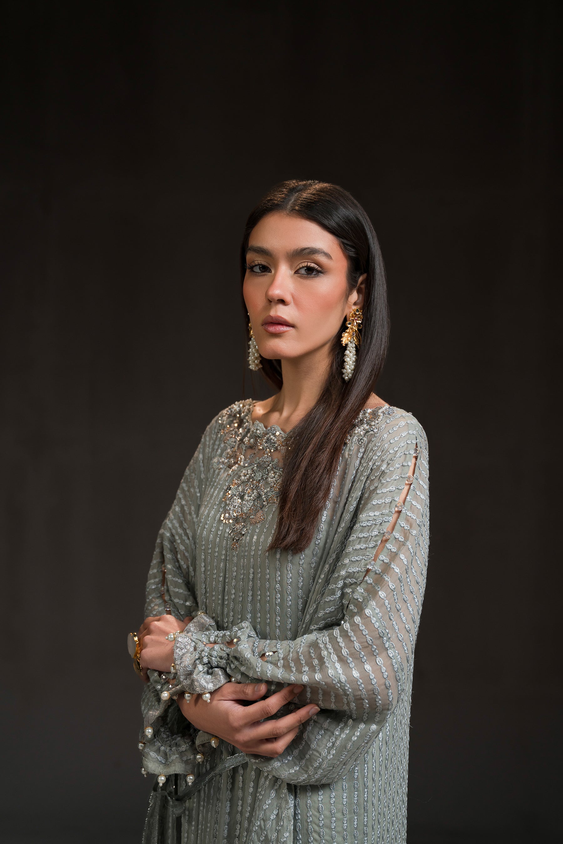Ammara Khan | Glitz Luxury Pret 24 | UBER GLAM KAFTAN (D-07) by Ammara Khan - Designer Dress - Type: Luxury - Available at Sana Yasir - 100% Original