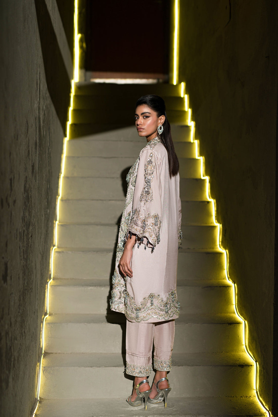 Ammara Khan | Lily Luxury Formals 24 | BOXY JEWELLED TUNIC (D-10) by Ammara Khan - Designer Dress - Type: Formal - Available at Sana Yasir - 100% Original