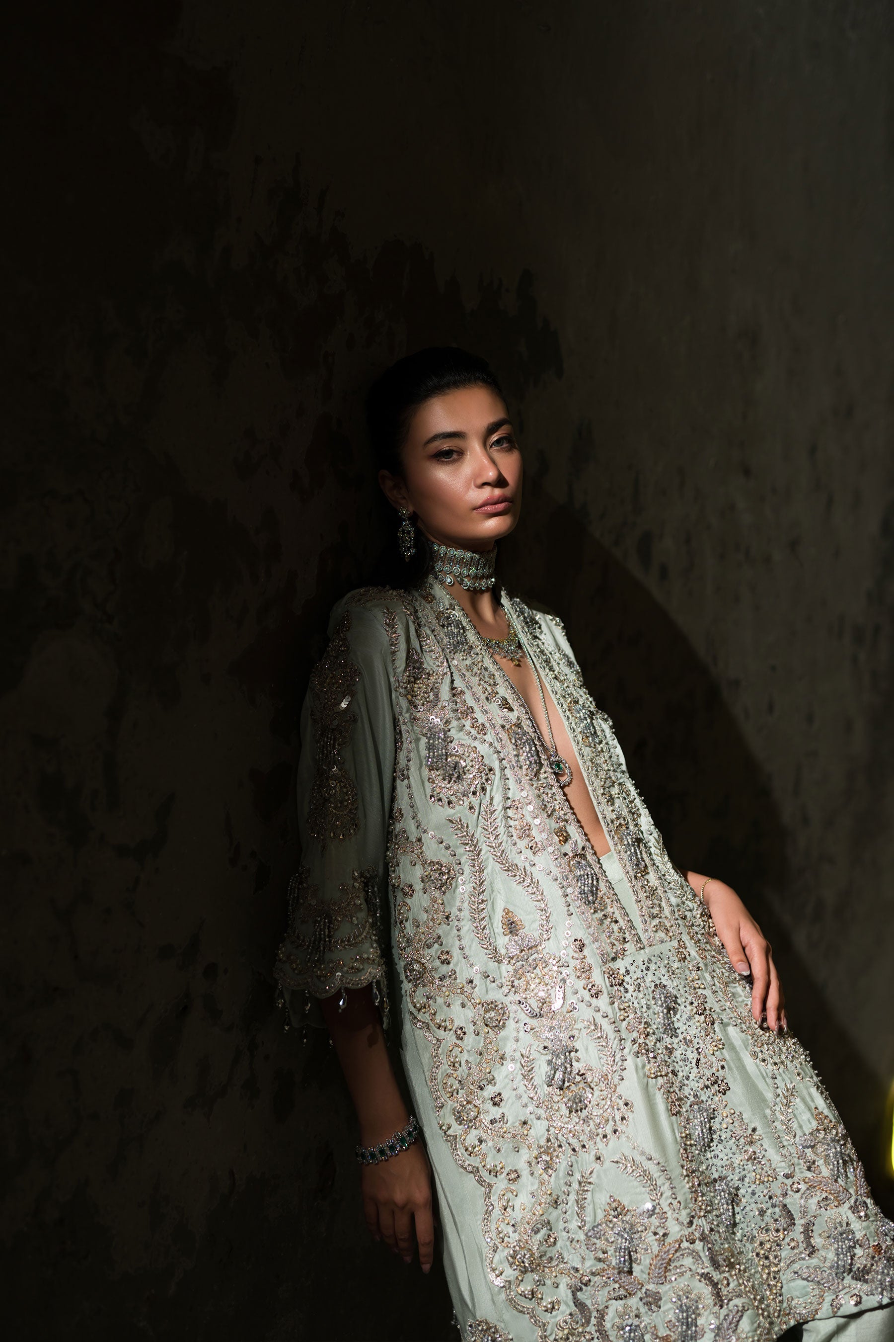 Ammara Khan | Lily Luxury Formals 24 | BOXY JEWELLED TUNIC (D-11) by Ammara Khan - Designer Dress - Type: Formal - Available at Sana Yasir - 100% Original