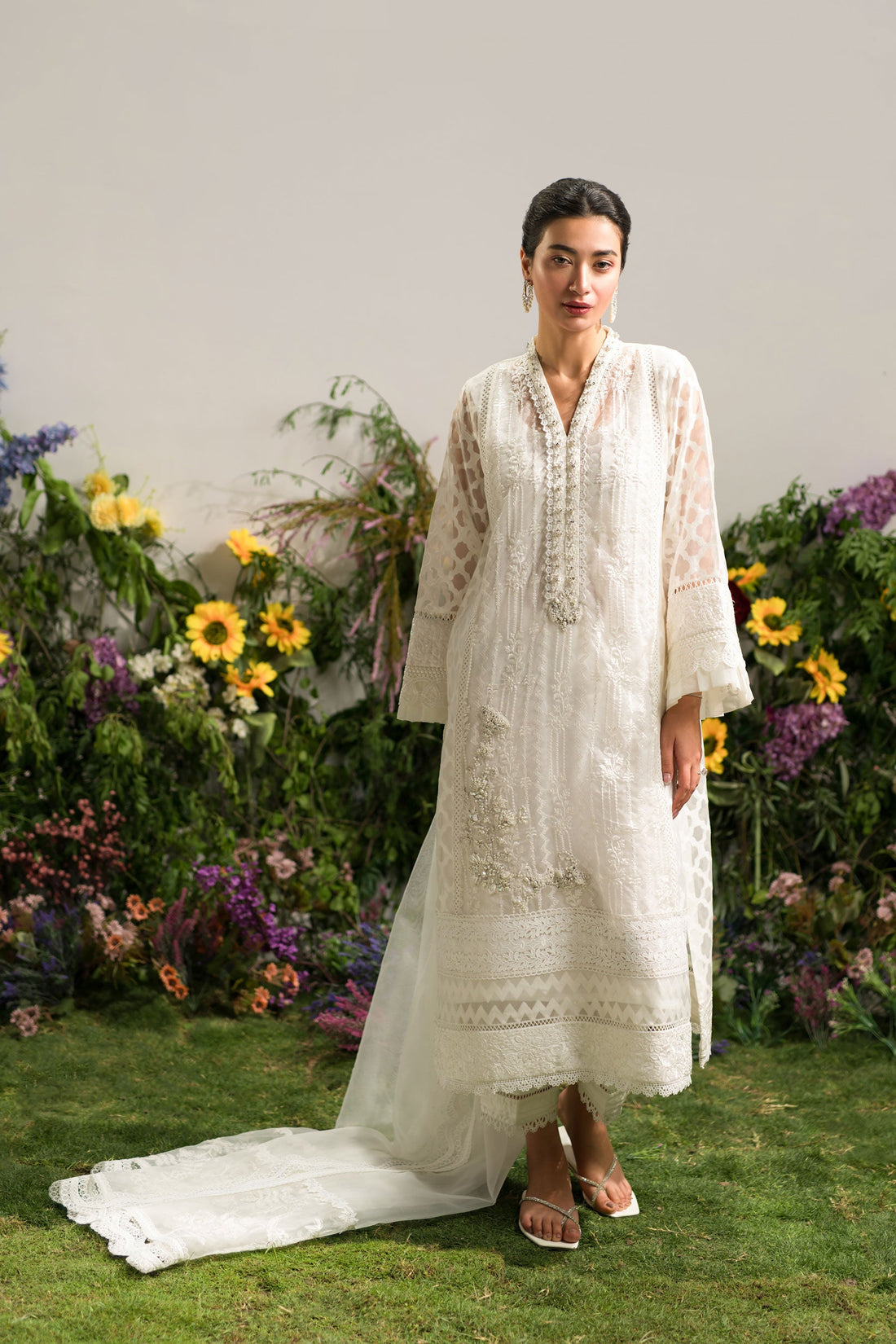 Ammara Khan | Lily Luxury Formals 24 | CLASSIC PEARL (D-01) by Ammara Khan - Designer Dress - Type: Formal - Available at Sana Yasir - 100% Original
