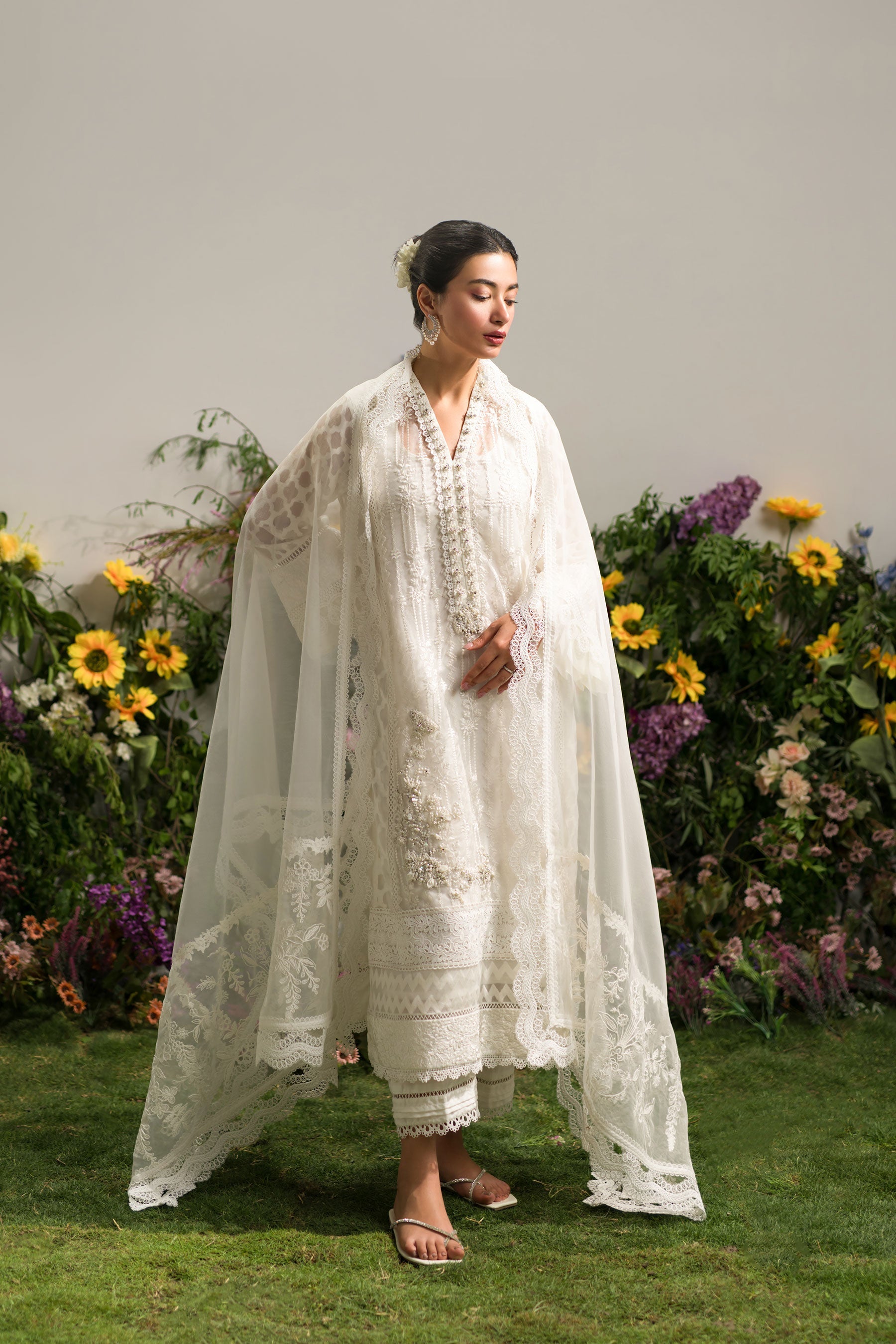 Ammara Khan | Lily Luxury Formals 24 | CLASSIC PEARL (D-01) by Ammara Khan - Designer Dress - Type: Formal - Available at Sana Yasir - 100% Original