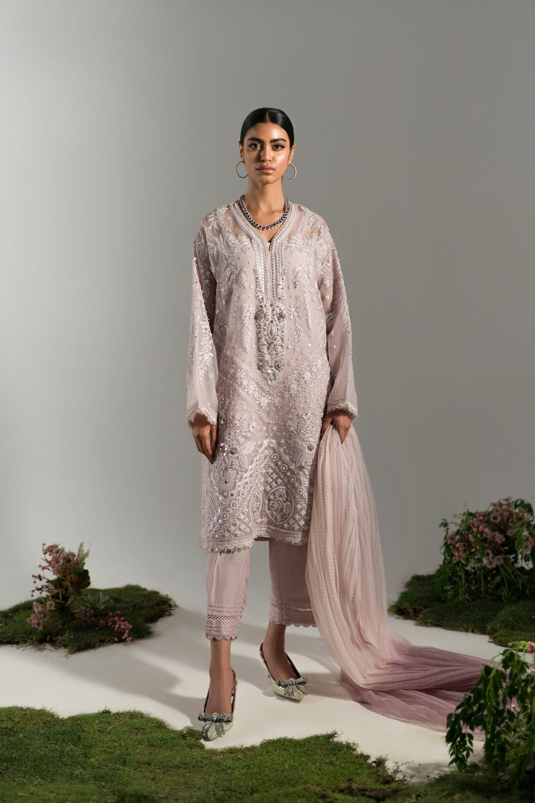 Ammara Khan | Lily Luxury Formals 24 | LILAC DUSK EMBROIDERED SET (D-05) by Ammara Khan - Designer Dress - Type: Formal - Available at Sana Yasir - 100% Original