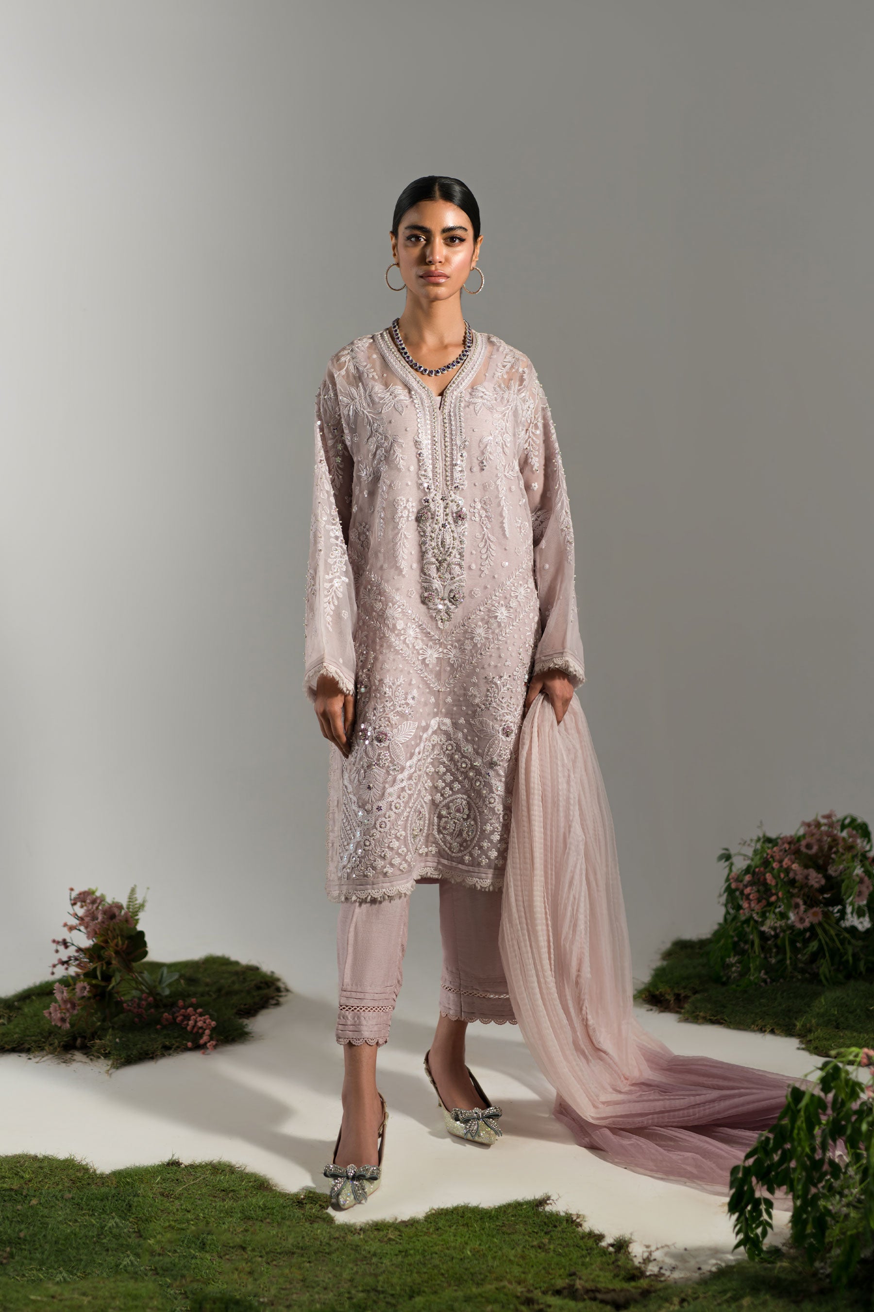 Ammara Khan | Lily Luxury Formals 24 | LILAC DUSK EMBROIDERED SET (D-05) by Ammara Khan - Designer Dress - Type: Formal - Available at Sana Yasir - 100% Original