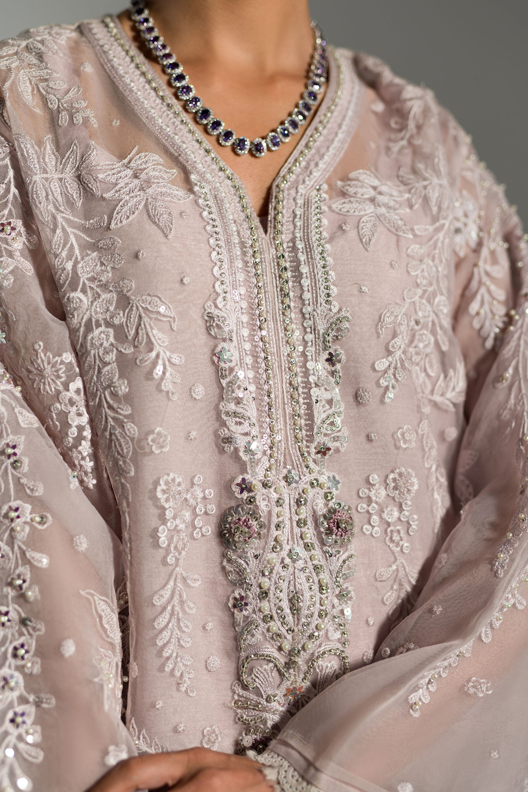 Ammara Khan | Lily Luxury Formals 24 | LILAC DUSK EMBROIDERED SET (D-05) by Ammara Khan - Designer Dress - Type: Formal - Available at Sana Yasir - 100% Original