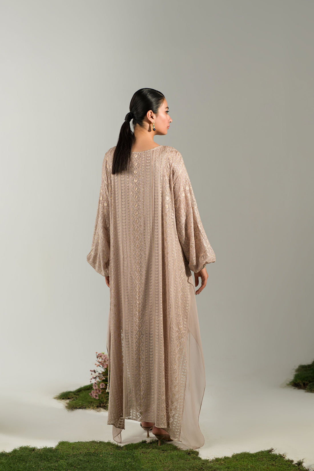 Ammara Khan | Lily Luxury Formals 24 | NUDE ROSE KAFTAN (D-06) by Ammara Khan - Designer Dress - Type: Formal - Available at Sana Yasir - 100% Original