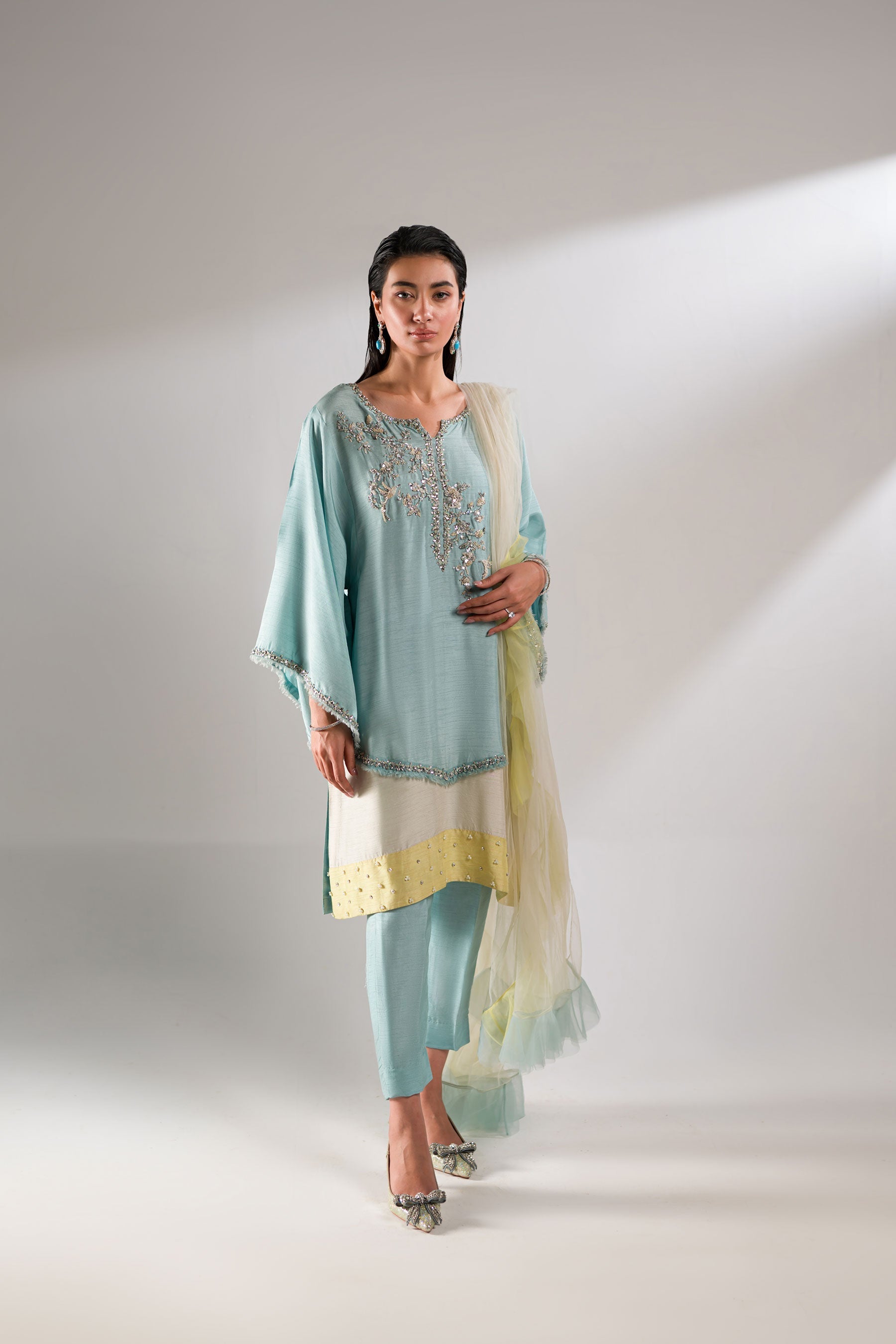 Ammara Khan | Lily Luxury Formals 24 | PASTEL COLOR BLOCK (D-02) by Ammara Khan - Designer Dress - Type: Formal - Available at Sana Yasir - 100% Original