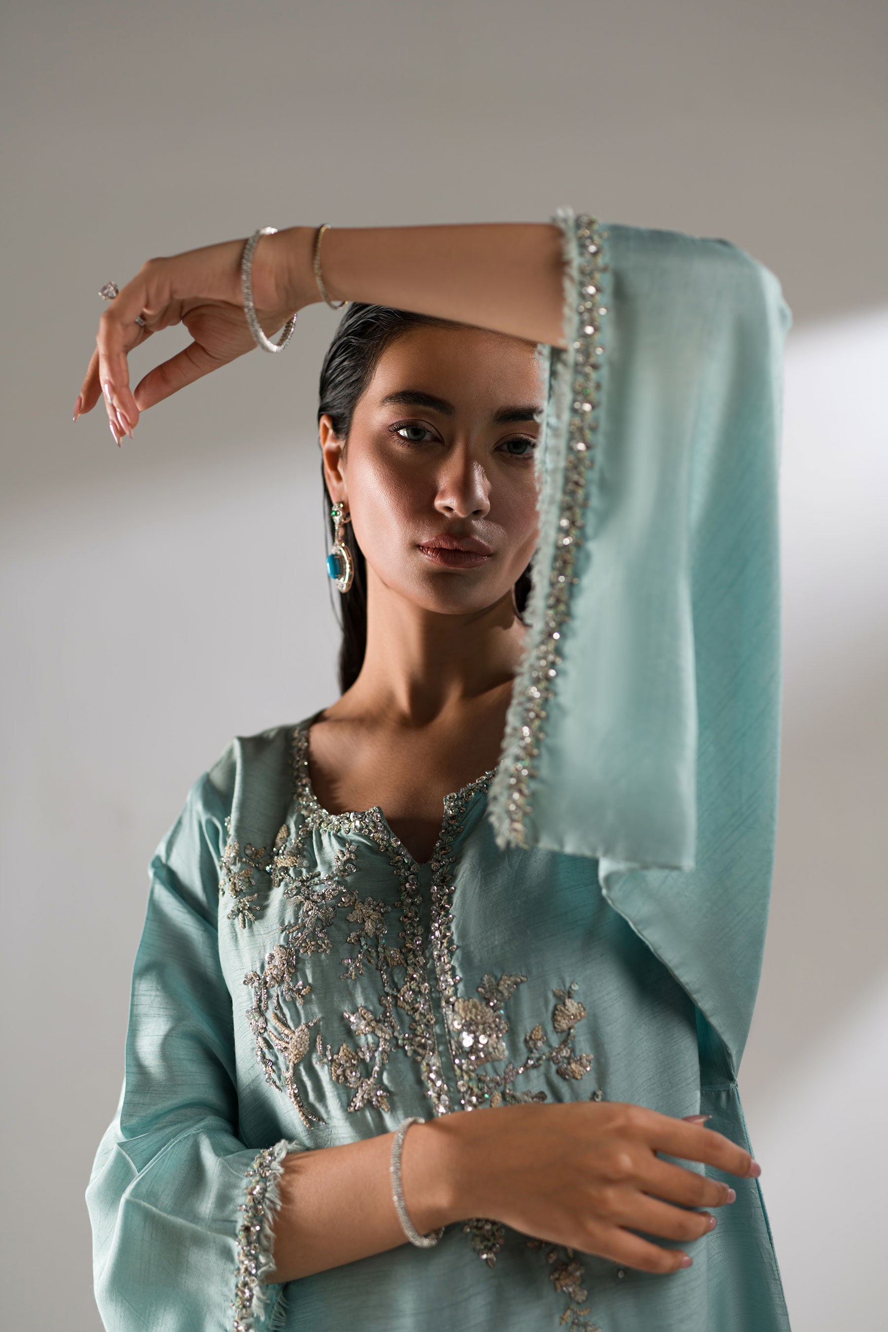 Ammara Khan | Lily Luxury Formals 24 | PASTEL COLOR BLOCK (D-02) by Ammara Khan - Designer Dress - Type: Formal - Available at Sana Yasir - 100% Original